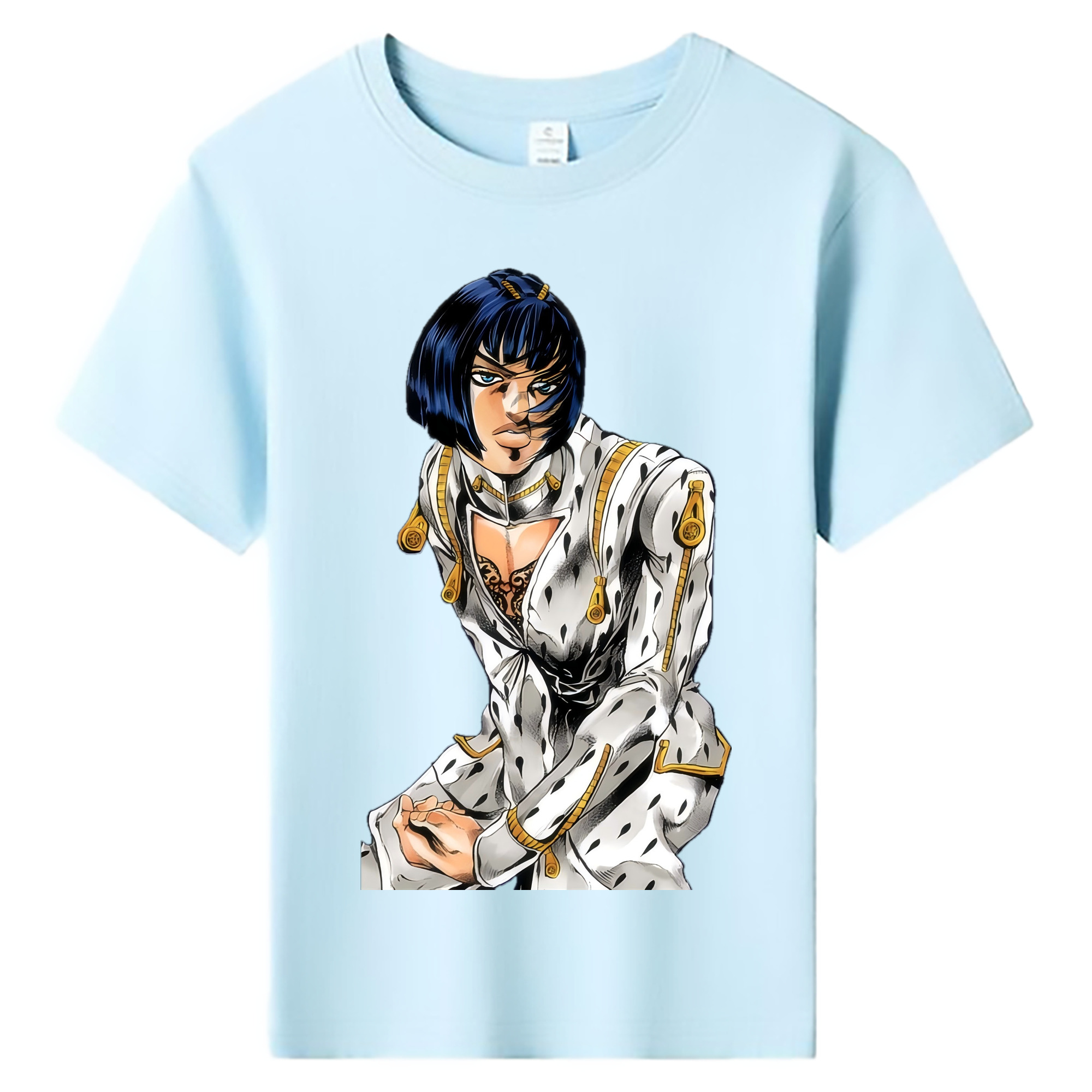 （画像用） ジョジョの奇妙な冒険 ブローノ?ブチャラティ JoJo's Bizarre Adventure Bruno Bucciarati 綿100％キッズTシャツ（フロントプリント）